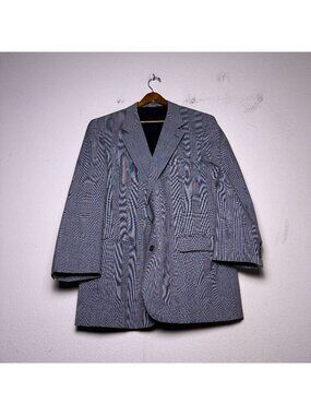 VTG Burberry Designer Coat Jacket Men 42L Outerwear Plaid Grey Pure Wool Prep